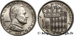 MONACO 1 Franc Rainier III / écu couronné 1966 Paris AU 