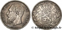 BELGIO 5 Francs Léopold II 1873 