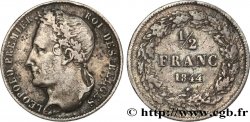 BELGIO 1/2 Franc Léopold tête laurée 1844 