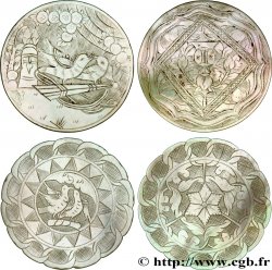 CHINE Jetons de jeux en nacre, oiseaux de paradis XIXe  SPL 