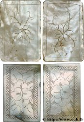 CHINE Jetons de jeux en nacre, fleur centrale XIXe  SPL 