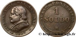 ITALIE - ÉTATS DU PAPE - PIE IX (Jean-Marie Mastai Ferretti) 1 Soldo an XXI buste large 1867 Rome