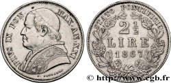 ITALIE - ÉTATS DU PAPE - PIE IX (Jean-Marie Mastai Ferretti) 2 1/2 Lire Pie IX an XXI 1867 Rome TTB+ 