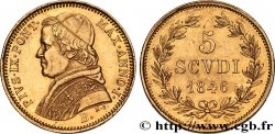 VATICAN - PIUS IX (Giovanni Maria Mastai Ferretti) 5 Scudi 1846 Bologne