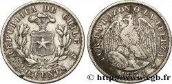CHILE 20 Centavos 1874 Santiago fSS 
