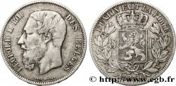 BELGIQUE 5 Francs Léopold II 1870 