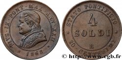 ITALIEN - KIRCHENSTAAT - PIE IX. Giovanni Maria Mastai Ferretti) 4 Soldi (20 Centesimi) an XXII 1868 Rome