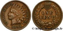 STATI UNITI D AMERICA 1 Cent tête d’indien, 3e type 1892 Philadelphie