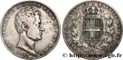 ITALY - KINGDOM OF SARDINIA 5 Lire Charles Albert 1849 Gênes