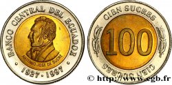 EKUADOR 100 Sucres Antonio Jose de Sucre - 70e anniversaire de la banque centrale 1997 Santiago du Chili