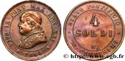 ITALY - PAPAL STATES - PIUS IX (Giovanni Maria Mastai Ferretti) 4 Soldi (20 Centesimi) an XXI 1866 Rome