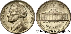 ÉTATS-UNIS D&nbsp;AMÉRIQUE 5 Cents Président Thomas Jefferson / Monticello 1943 Philadelphie