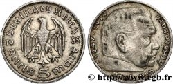 GERMANY 5 Reichsmark Maréchal Paul von Hindenburg 1935 Munich