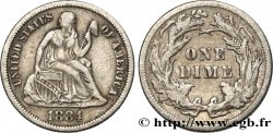 ESTADOS UNIDOS DE AMÉRICA 1 Dime Liberté assise 1884 Philadelphie