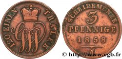 GERMANY - SCHAUMBURG-LIPPE 3 Pfennige 1858 Berlin VF 