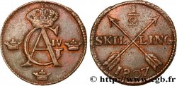 SVEZIA 1/2 Skilling monograme du roi Gustave IV Adolphe 1807 