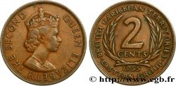 BRITISCHE KARIBISCHE TERRITORIEN 2 Cents Elisabeth II 1955 