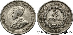 AFRICA DI L&nbsp;OVEST BRITANNICA 3 Pence Georges V 1914 Heaton