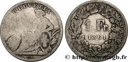 SVIZZERA  1 Franc Helvetia assise 1861 Berne