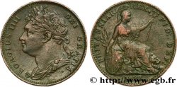 ROYAUME-UNI 1 Farthing Georges IV 1821  TB+ 