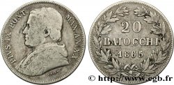 VATICAN ET ÉTATS PONTIFICAUX 20 Baiocchi Pie IX an XX 1865 Rome
