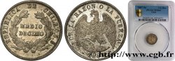 CHILI 1/2 (Medio) Decimo condor 1887 Santiago - S° SPL64 PCGS