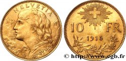 SUISSE 10 Francs  Vreneli  1915 Berne  SPL 