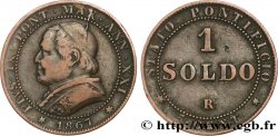 ITALIE - ÉTATS DU PAPE - PIE IX (Jean-Marie Mastai Ferretti) 1 Soldo an XXI buste large 1867 Rome