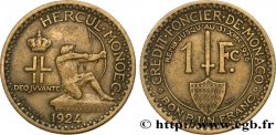 MONACO 1 Franc émission du Crédit Foncier de Monaco 1924 Poissy
