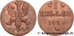 ALLEMAGNE - VILLE LIBRE DE FRANCFORT 1 Heller aigle - ville libre de Francfort 1820 Francfort TTB 