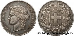 SWITZERLAND 5 Francs Helvetia 1889 Berne XF 