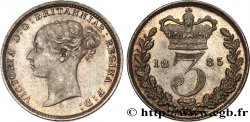 REINO UNIDO 3 Pence Victoria buste jeune 1885  SC 