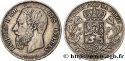 BELGIQUE 5 Francs Léopold II 1870 