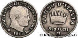 ITALY - KINGDOM OF ITALY - NAPOLEON I 5 soldi Napoléon Empereur et Roi d’Italie 1814 Milan VF 
