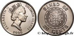 ÎLES SALOMON 20 Cents Elisabeth II / pendentif Malatai 2000 
