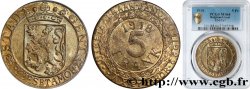 BELGIQUE 5 Francs ville de Gand occupée 1918  SPL64 PCGS