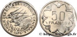 ESTADOS DE ÁFRICA CENTRAL
 Essai de 50 Francs antilopes lettre ‘D’ Gabon 1976 Paris