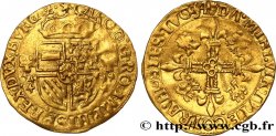 PAYS-BAS ESPAGNOLS - DUCHÉ DE BRABANT - CHARLES V DIT CHARLES QUINT Couronne d’or au soleil 1554 Anvers