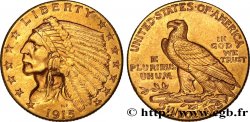 ÉTATS-UNIS D AMÉRIQUE 2 1/2 Dollars  Indian Head  1915 Philadelphie