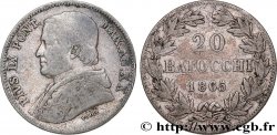 VATICAN ET ÉTATS PONTIFICAUX 20 Baiocchi Pie IX an XX 1865 Rome