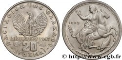 GRECIA 20 Drachmes Phénix et soldat / Séléné 1973 