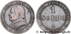 ITALIE - ÉTATS DU PAPE - PIE IX (Jean-Marie Mastai Ferretti) 1 Soldo an XXI buste large 1867 Rome