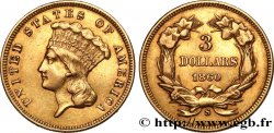 ÉTATS-UNIS D AMÉRIQUE 3 Dollars”Indian Princess” 1860 San Francisco
