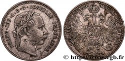 AUTRICHE 20 Kreuzer Empereur François-Joseph Ier tête laurée / aigle bicéphale 1870 Vienne