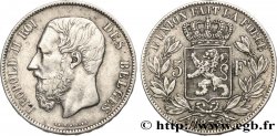 BELGIQUE 5 Francs Léopold II 1873 