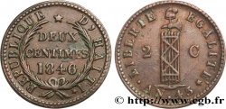 HAÏTI 2 Centimes faisceau, an 43 1846 