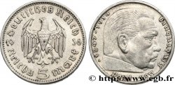 ALLEMAGNE 5 Reichsmark Maréchal Paul von Hindenburg 1936 Berlin