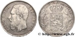 BELGIQUE 5 Francs Léopold II 1873 