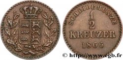 GERMANIA - WÜRTEMBERG 1/2 Kreuzer Royaume du Würtemberg 1866 Stuttgart