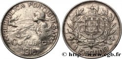 PORTUGAL 1 Escudo naissance de la République (frappée en 1914, commémore le 5 octobre 1910) 1910  TTB 